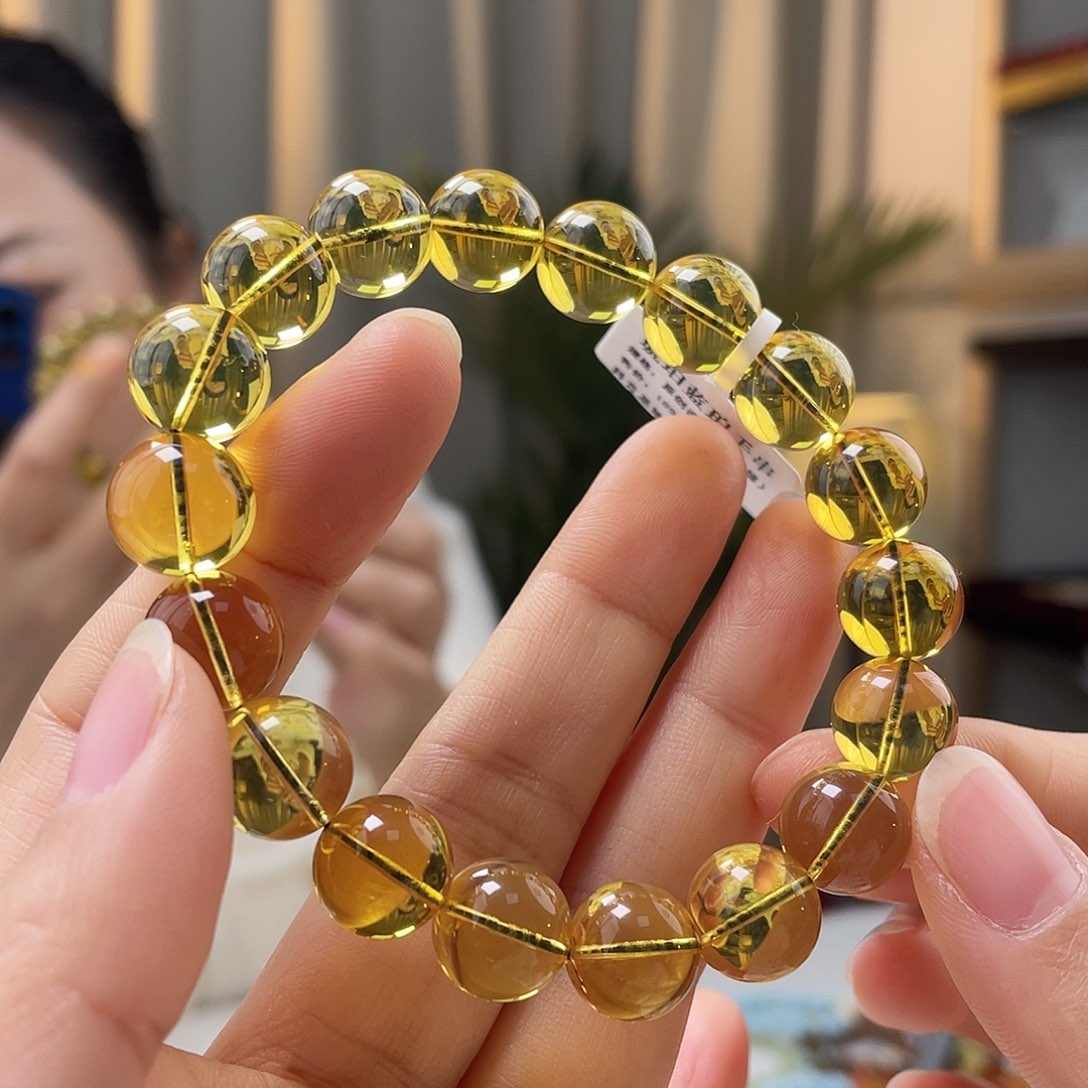 蓝珀裸石未镶嵌蓝珀手串