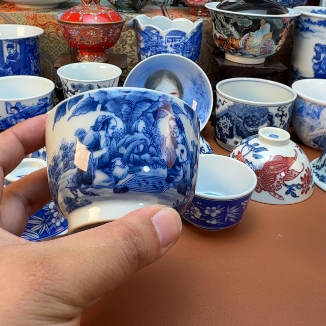 千***然杯子陶景德镇全手工手绘陶瓷