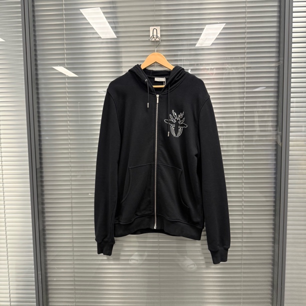 99新 DIOR/迪奥 蜜蜂大logo黑色拉链外套 xl码 #9312