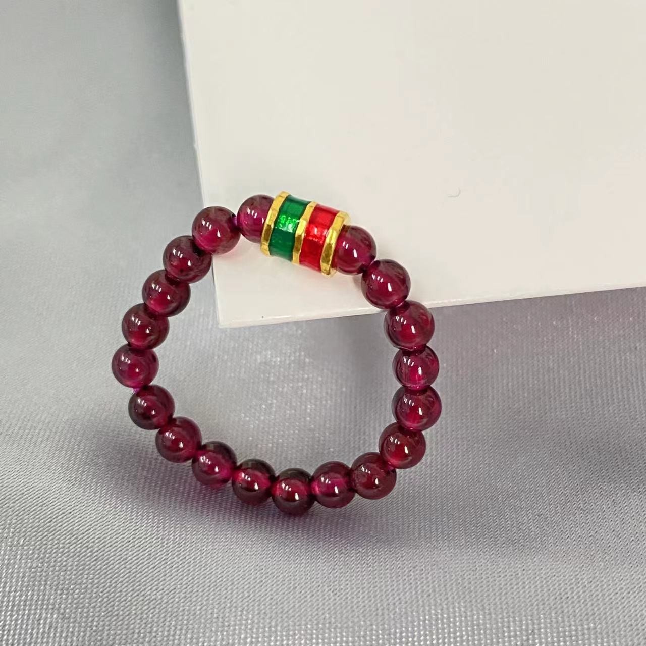 足金999小蛮腰 穿石榴石戒 /多样性@@A127