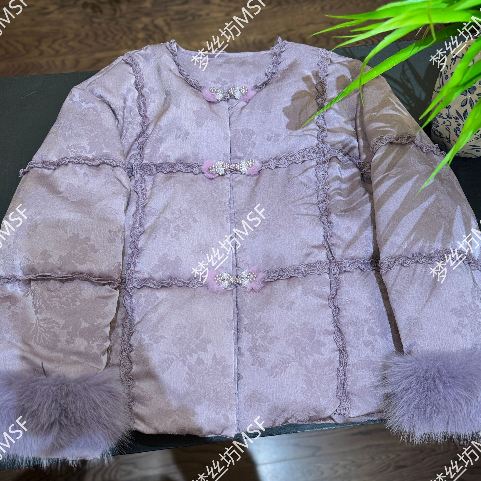 新中式国风气质紫色盘扣羽绒服女2025冬季时尚百搭显瘦白鸭绒外套
