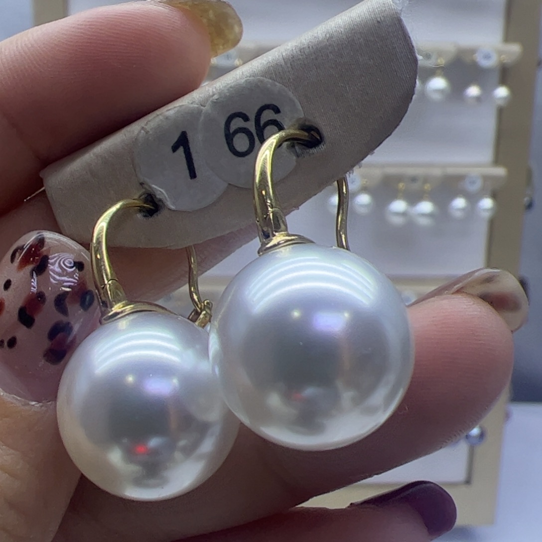 淡水珍珠耳饰18K金镶嵌