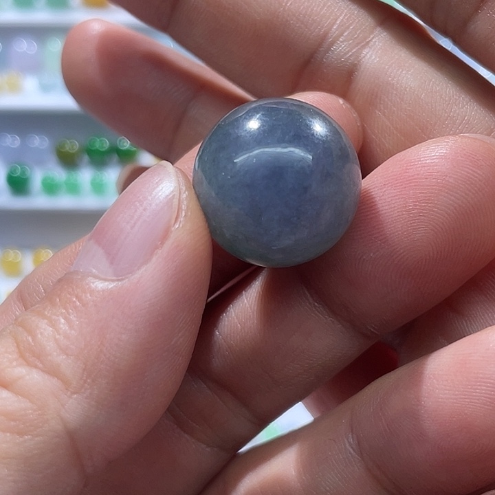 兜***的翡翠散珠翡翠大圆珠 卡19.1