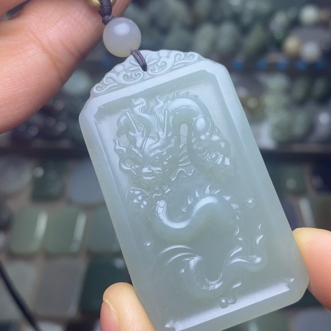 和田玉颈饰银S925镶嵌