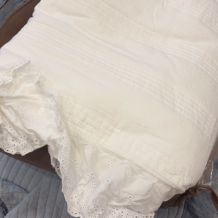 夏***陌棉韩国白色一揽芳华四件套多功能