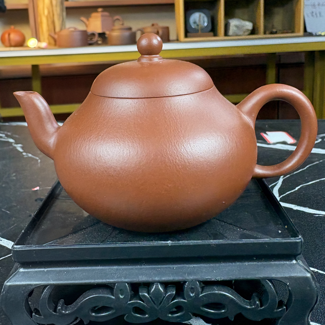 全手工小煤窑朱泥150cc梨形壶