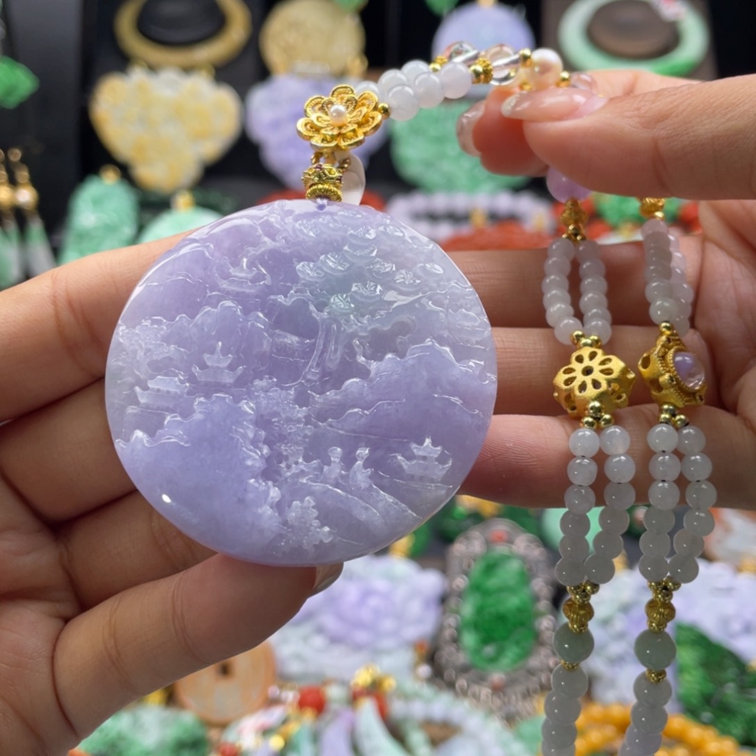 翡翠未镶嵌颈饰代编织