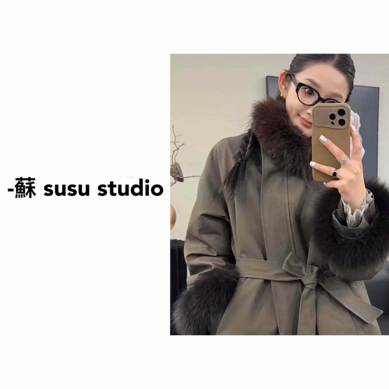 KF2594x宽松显瘦外套配饰毛毛领