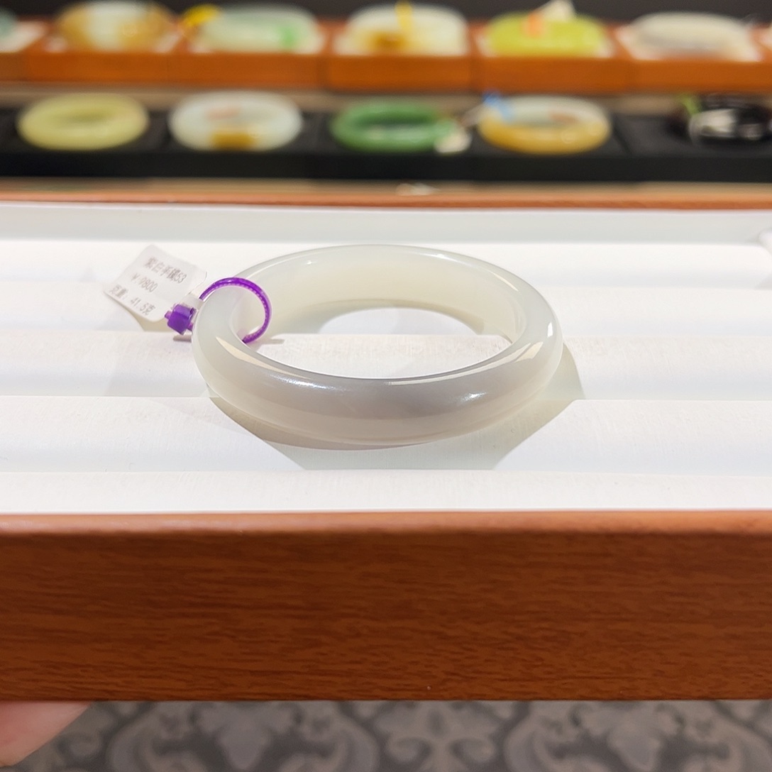 和田玉手镯未镶嵌  【紫白】