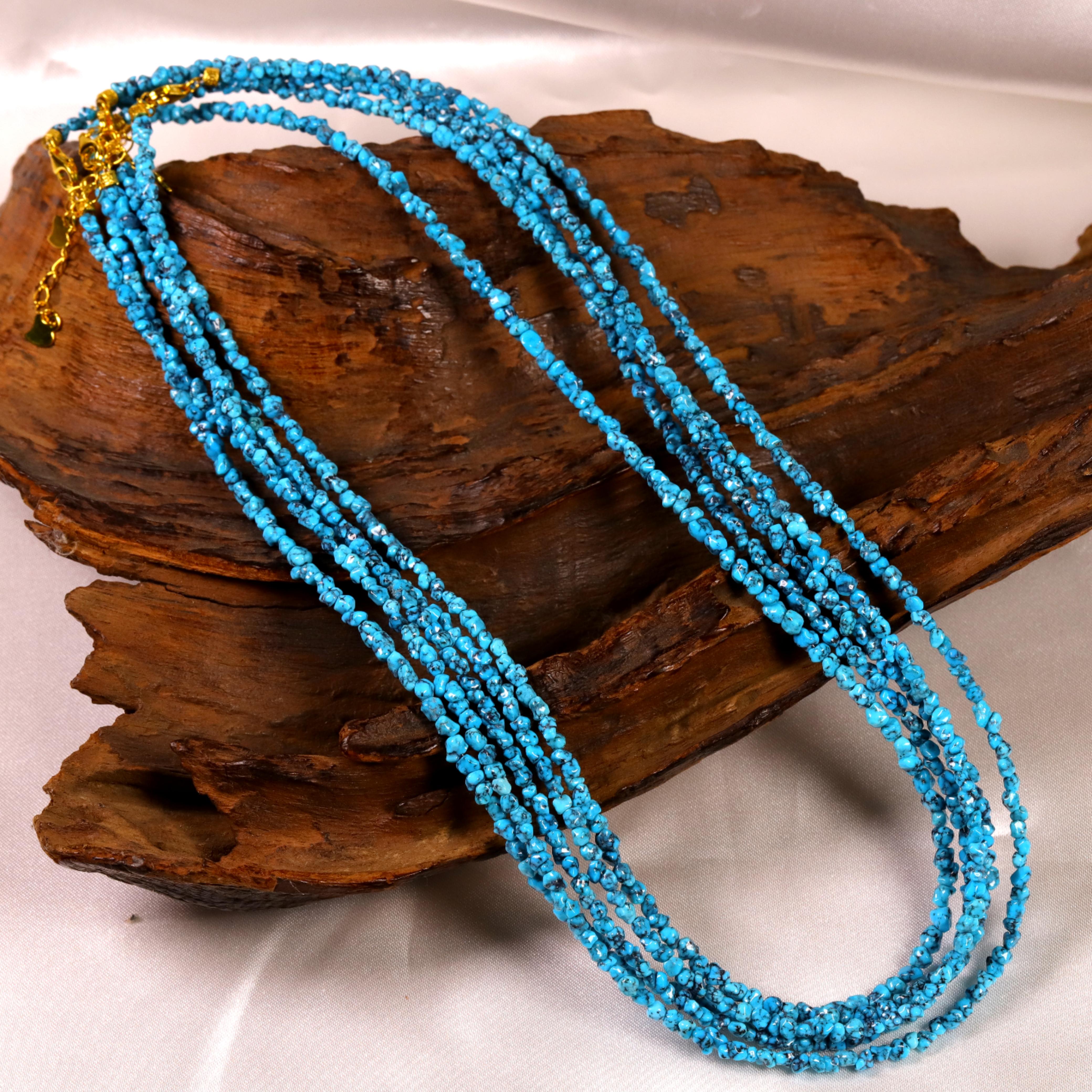 天然原矿绿松石高瓷时尚百搭随型颈链（s925）（多样性发货一条）