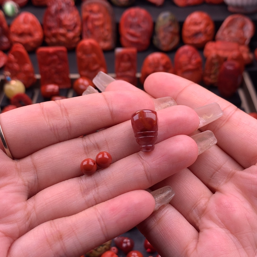 南红玛瑙南红川料原矿配饰套装未镶嵌韩*宁