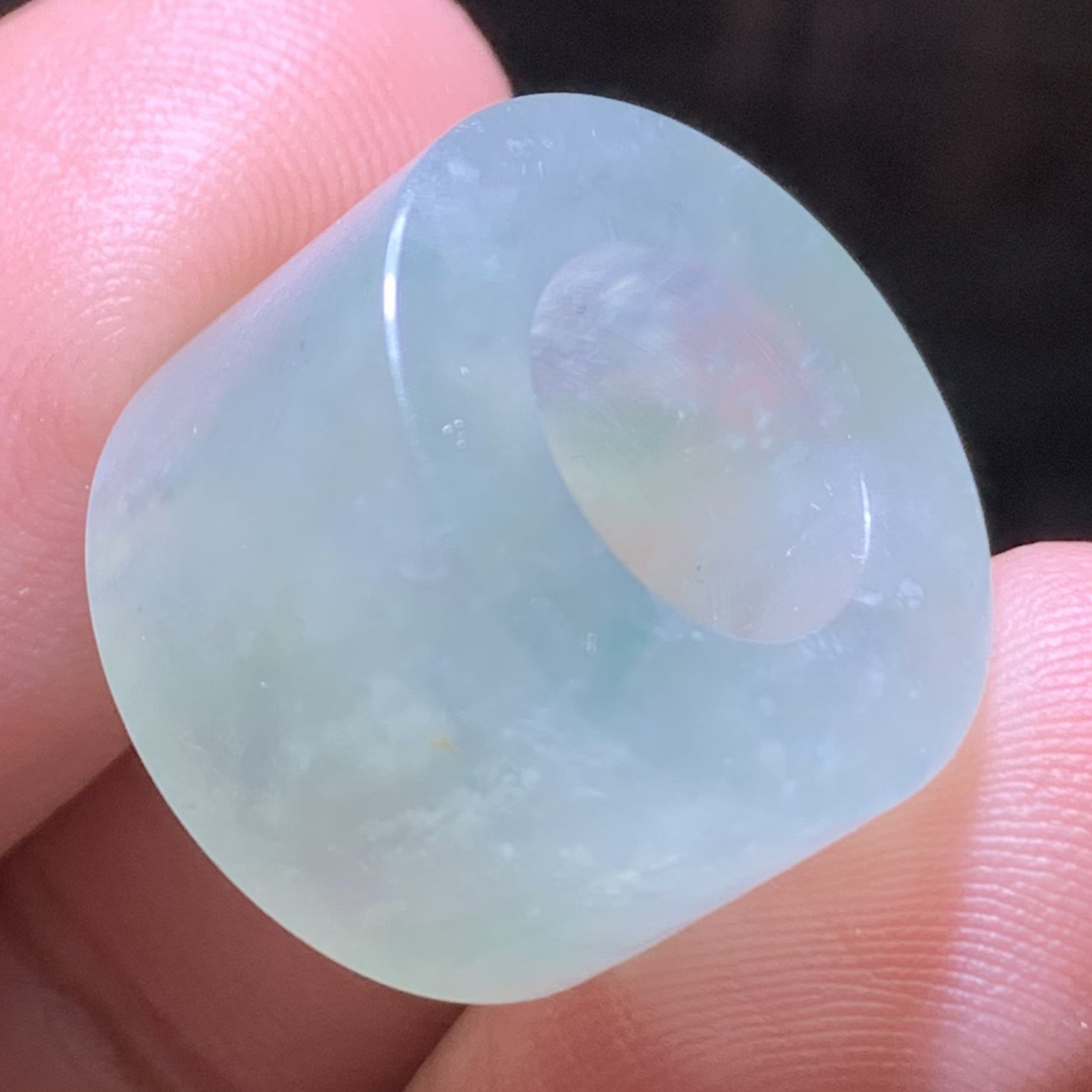 【冰种•路路通】缅甸天然A货翡翠冰种飘花底色路路通桶珠百搭19/12