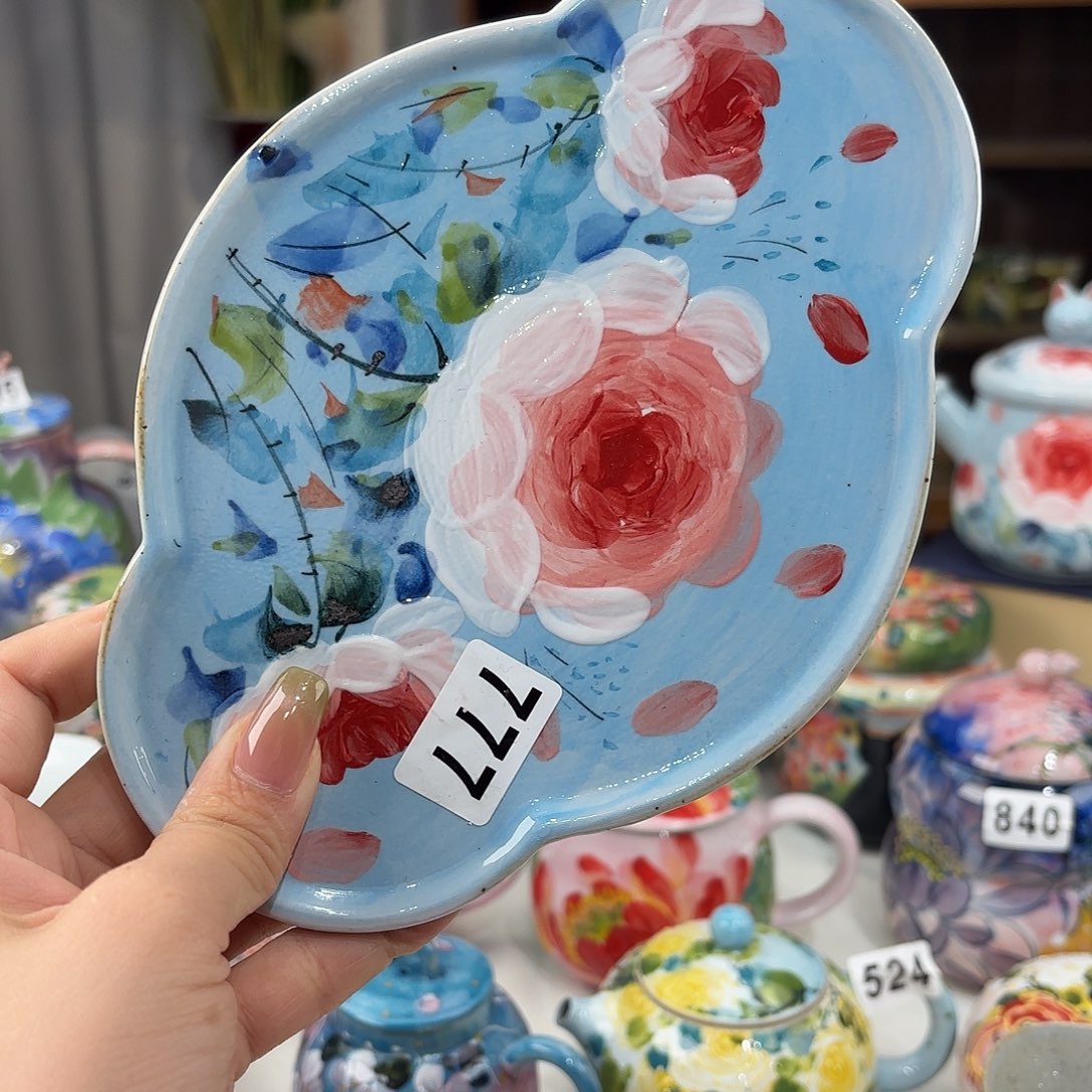 瓷片景德镇手绘高温釉下彩陶瓷茶具