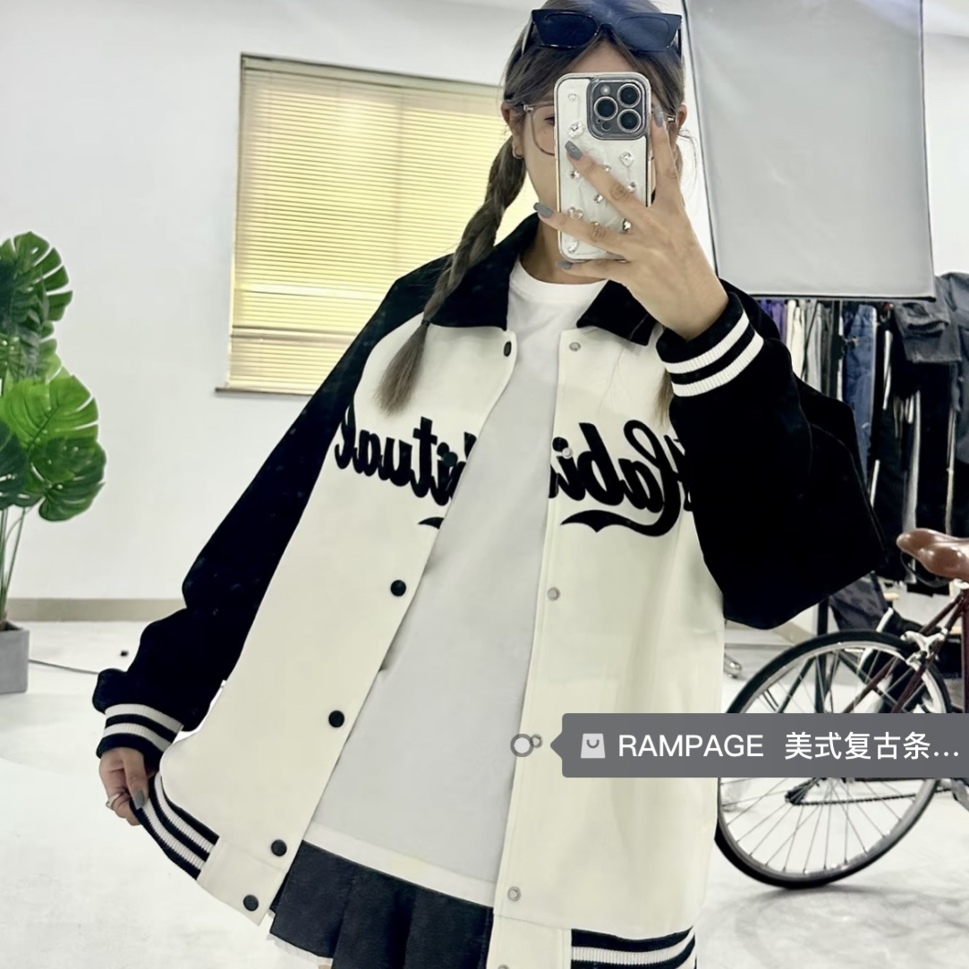 韩版港风棒球服外套定制潮流款