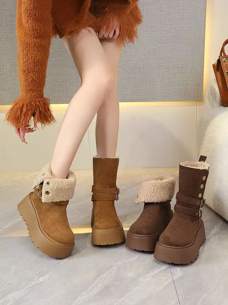 【新疆包邮】25年新款厚底大棉加绒时尚百搭博肯雪地靴 9980-7