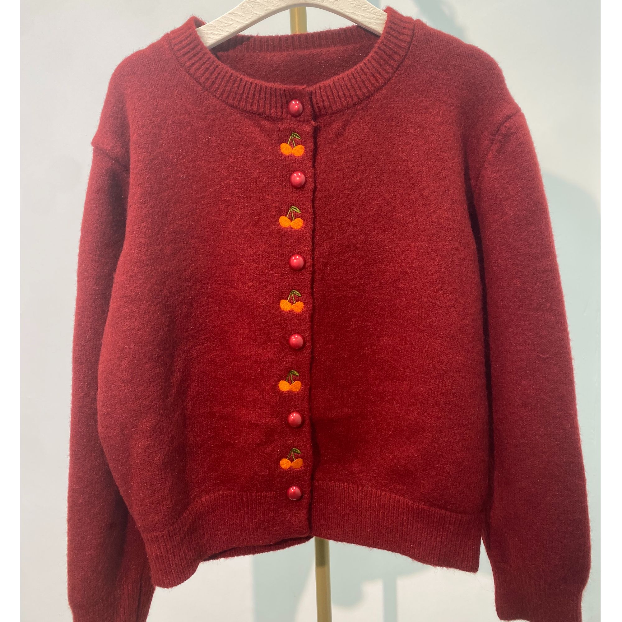 05毛衣女秋冬红色本命年新学院风本命年圆领毛针织衫休闲宽松百搭