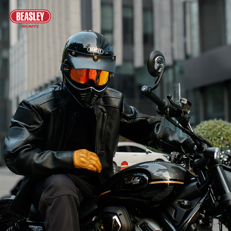 BEASLEY HELMETS【直播专属】比斯力复古头盔男摩托车巡航拉力盔