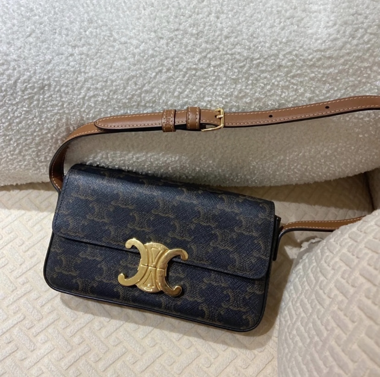 95新 Celine/思琳 老花凯旋门腋下包/2749