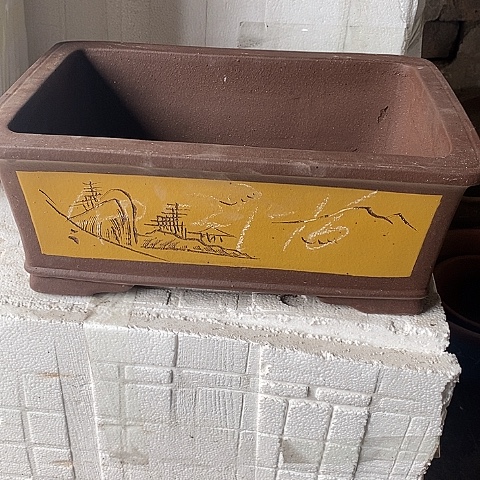 紫砂中国宜兴紫砂花盆，