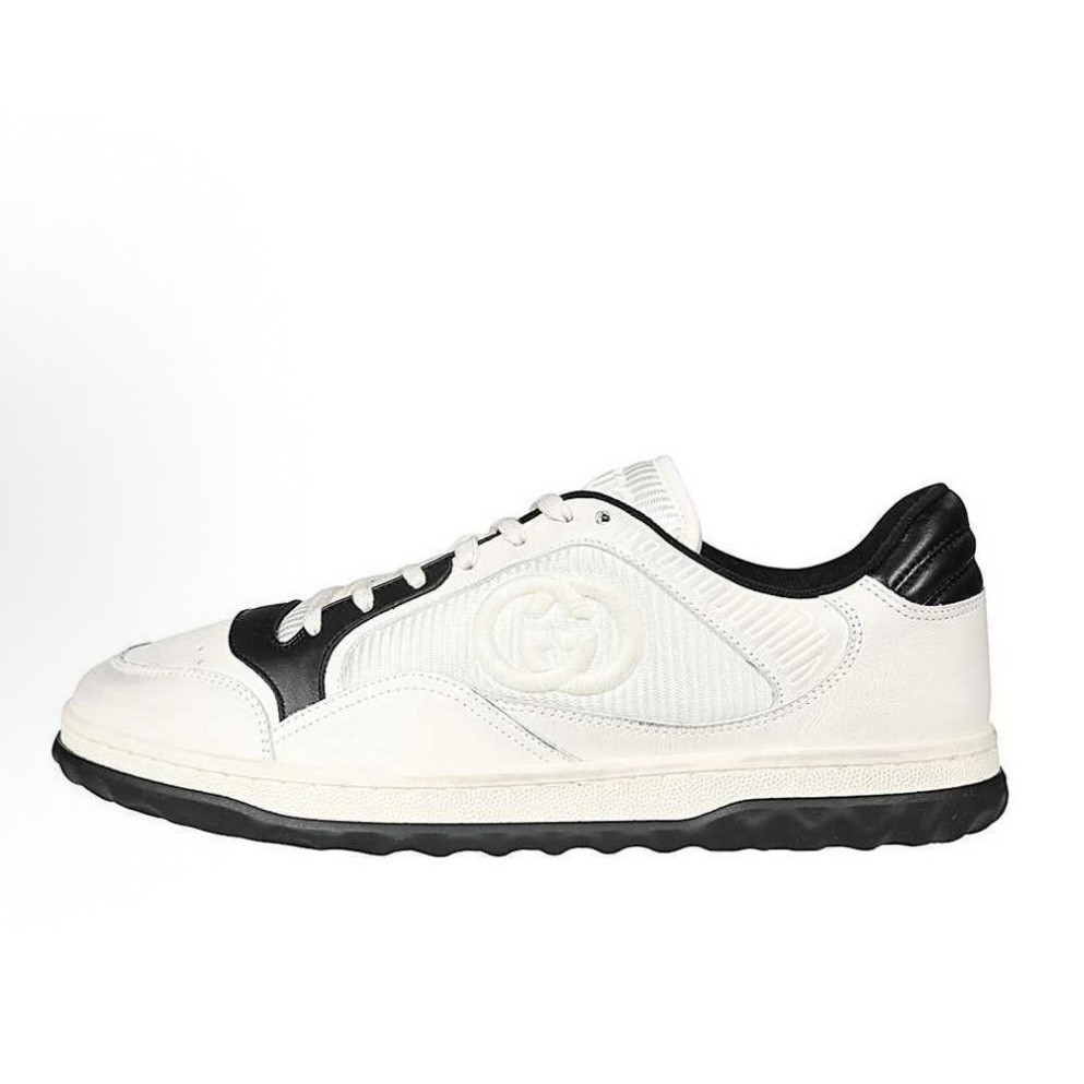 GUCCI古驰 MAC80 低帮系带 时尚板鞋 男款 白黑 做旧版 