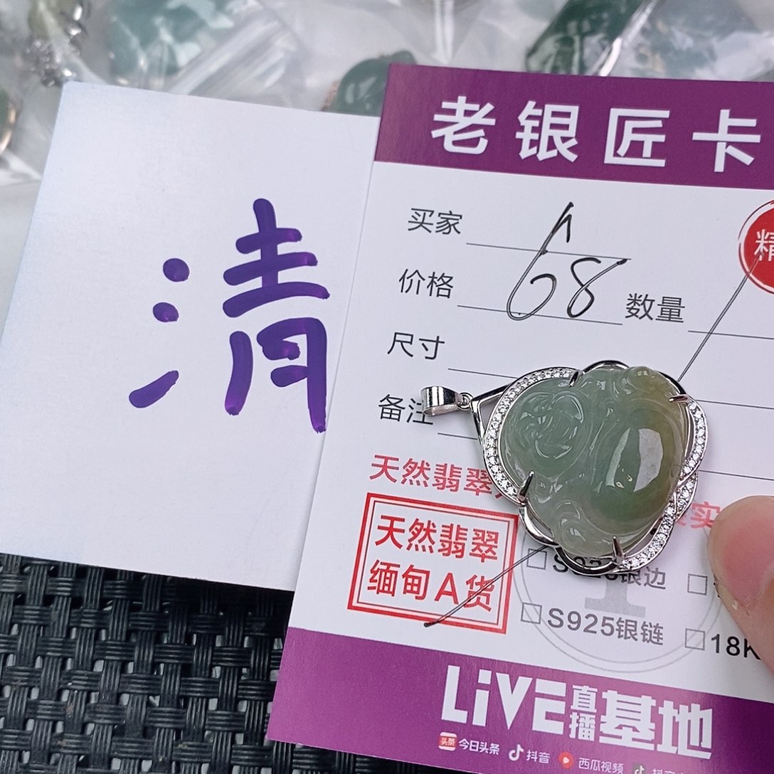翡翠银S925镶嵌颈饰