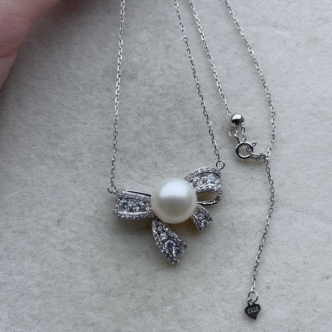 海水珍珠套链113银S925镶嵌