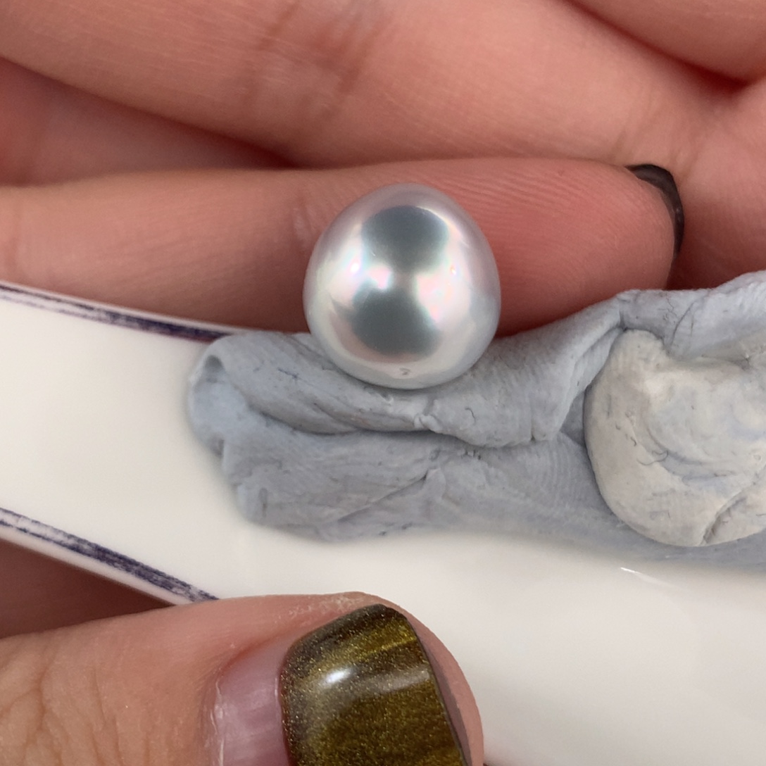 定制海水珍珠未镶嵌裸珠蓝血澳白10-11