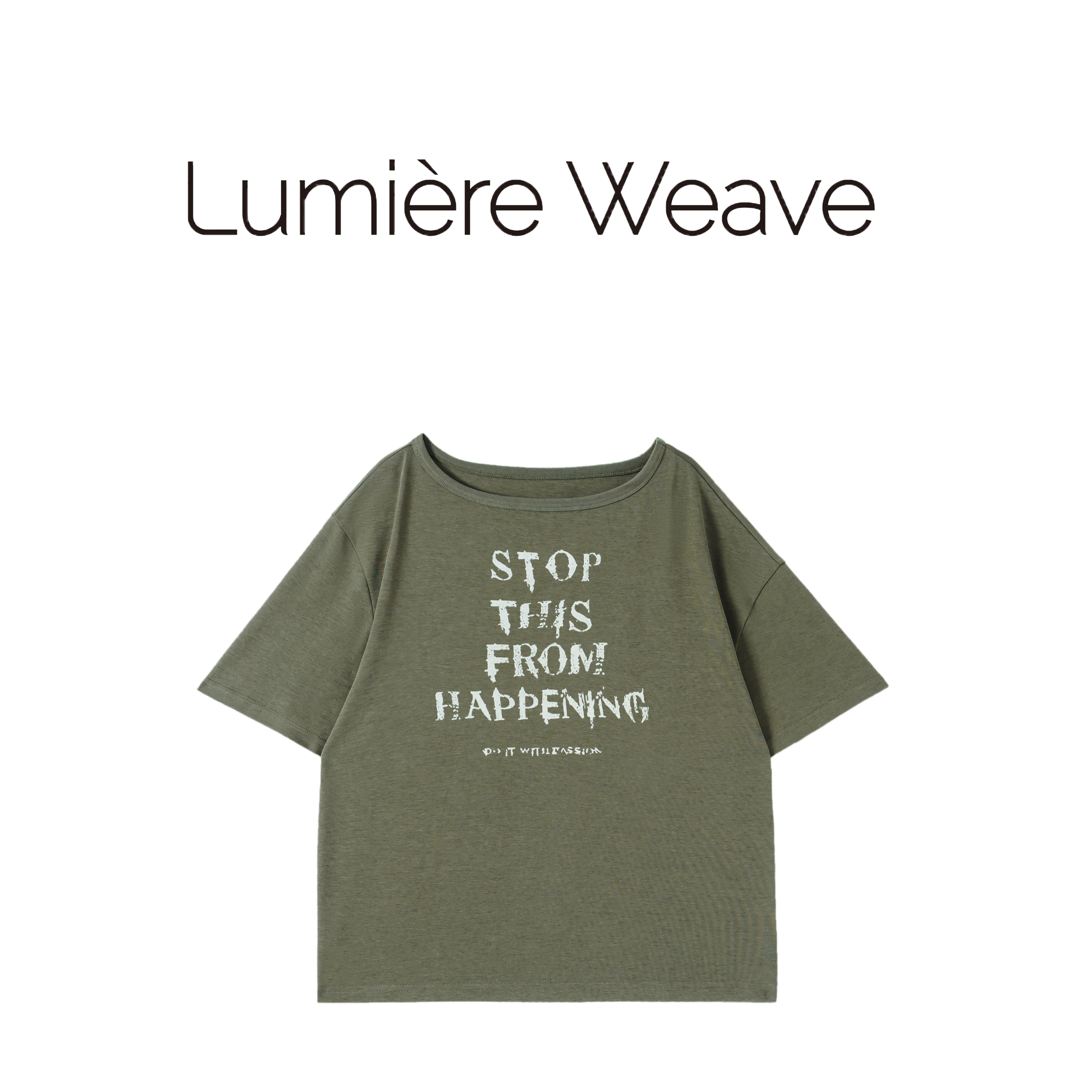 LumièreWeave【森屿】52TX1047美式时尚字母印花纯色短袖T恤