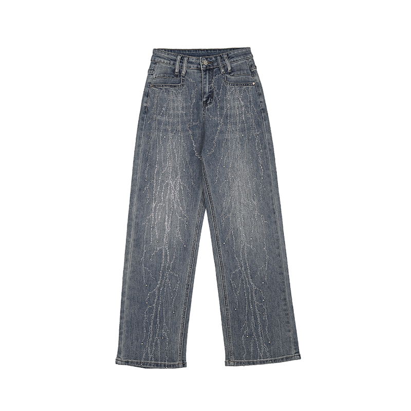 原创亮钻复古直筒牛仔裤CEA2271