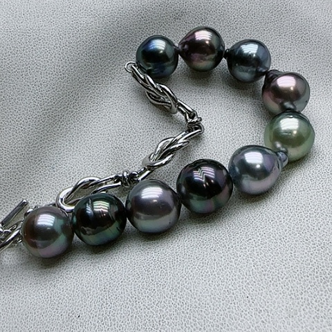 海水珍珠手链银S925镶嵌余***?