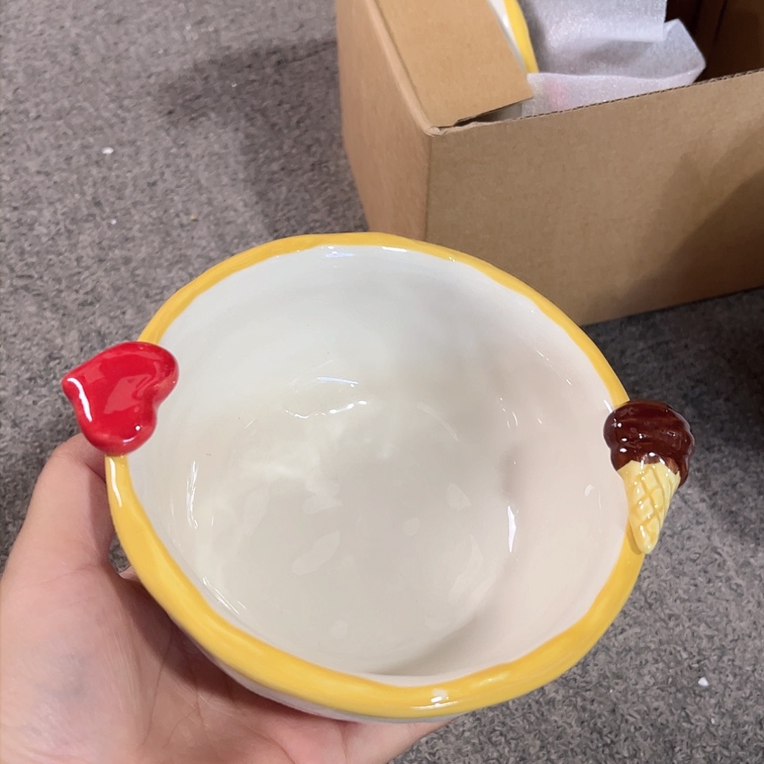 爱心5寸米饭碗微微瑕