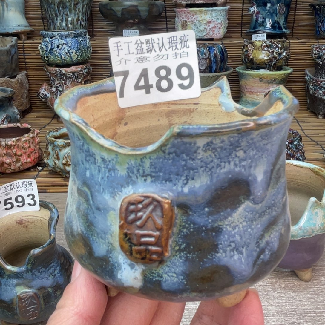 手工花盆默认瑕疵完美者勿拍