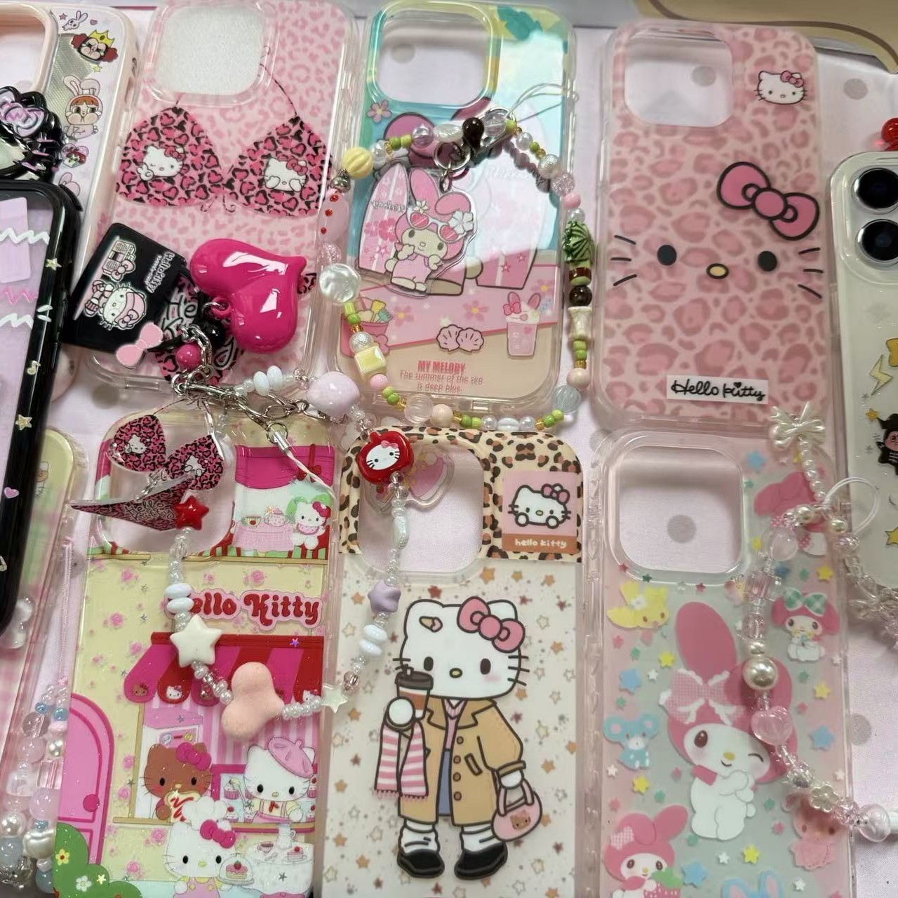 【美少吕粉色豹纹KT猫手机壳】适用于苹果16/15/14/13/12