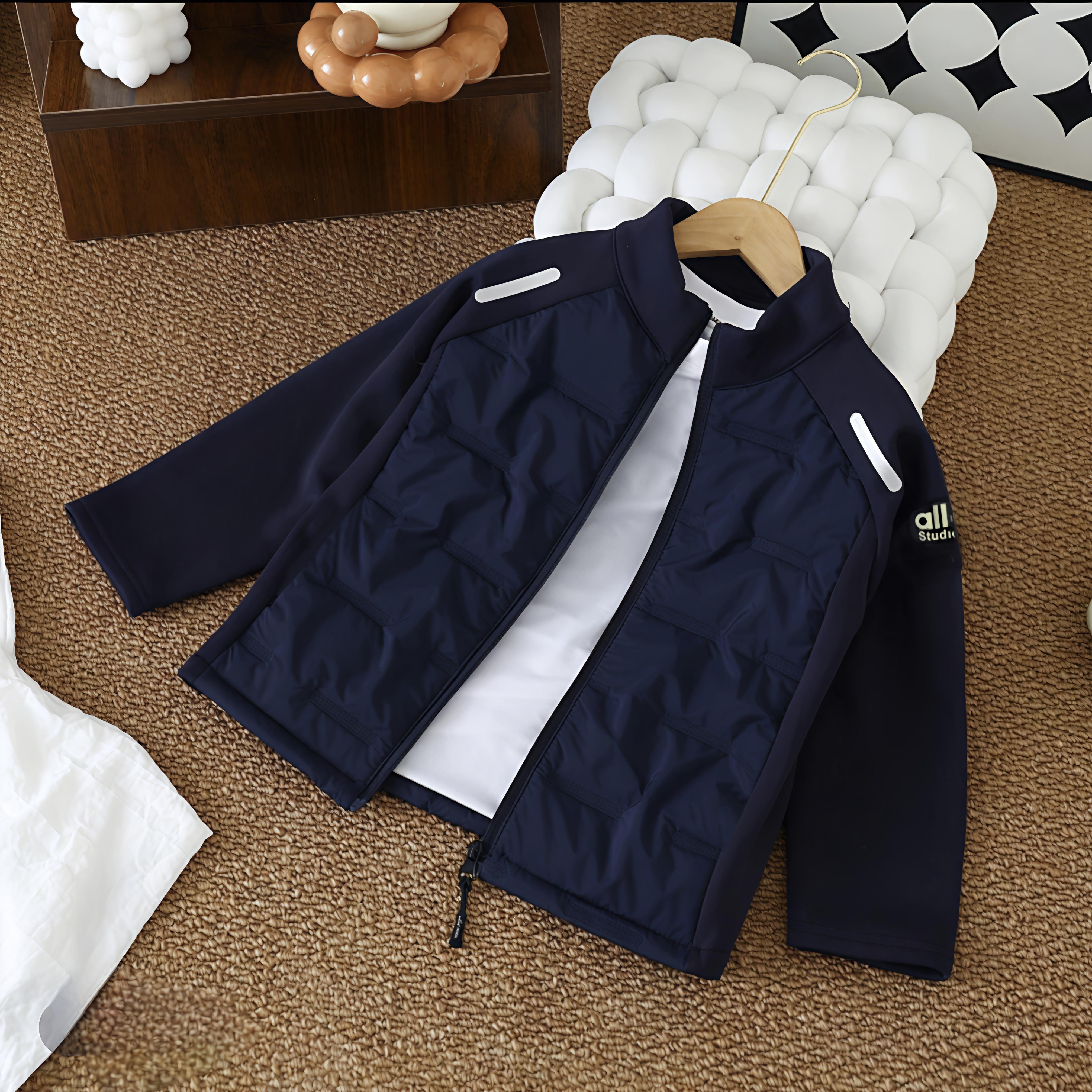 新款洋气韩版儿童秋冬防风拉链棉服外套休闲加厚立领帅气男童