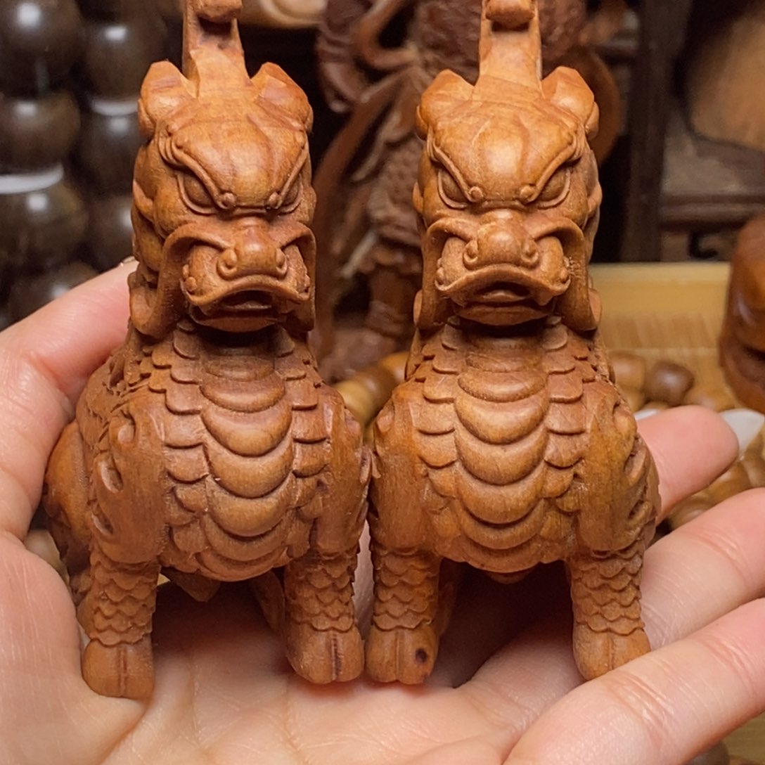 檀香木把件M**i手串摆件
