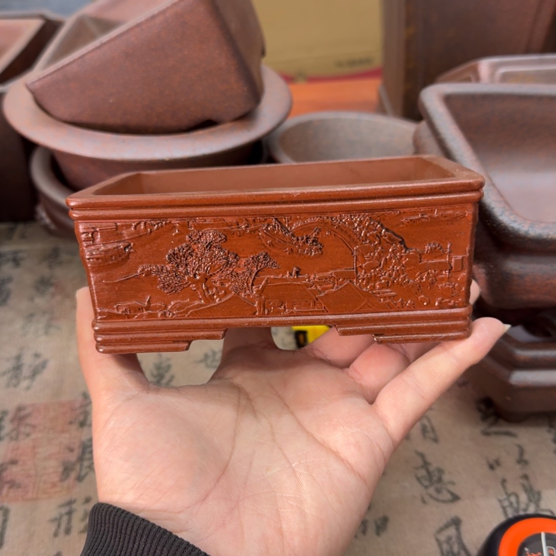 紫砂花盆49号宜兴紫砂正品14x10x4.8