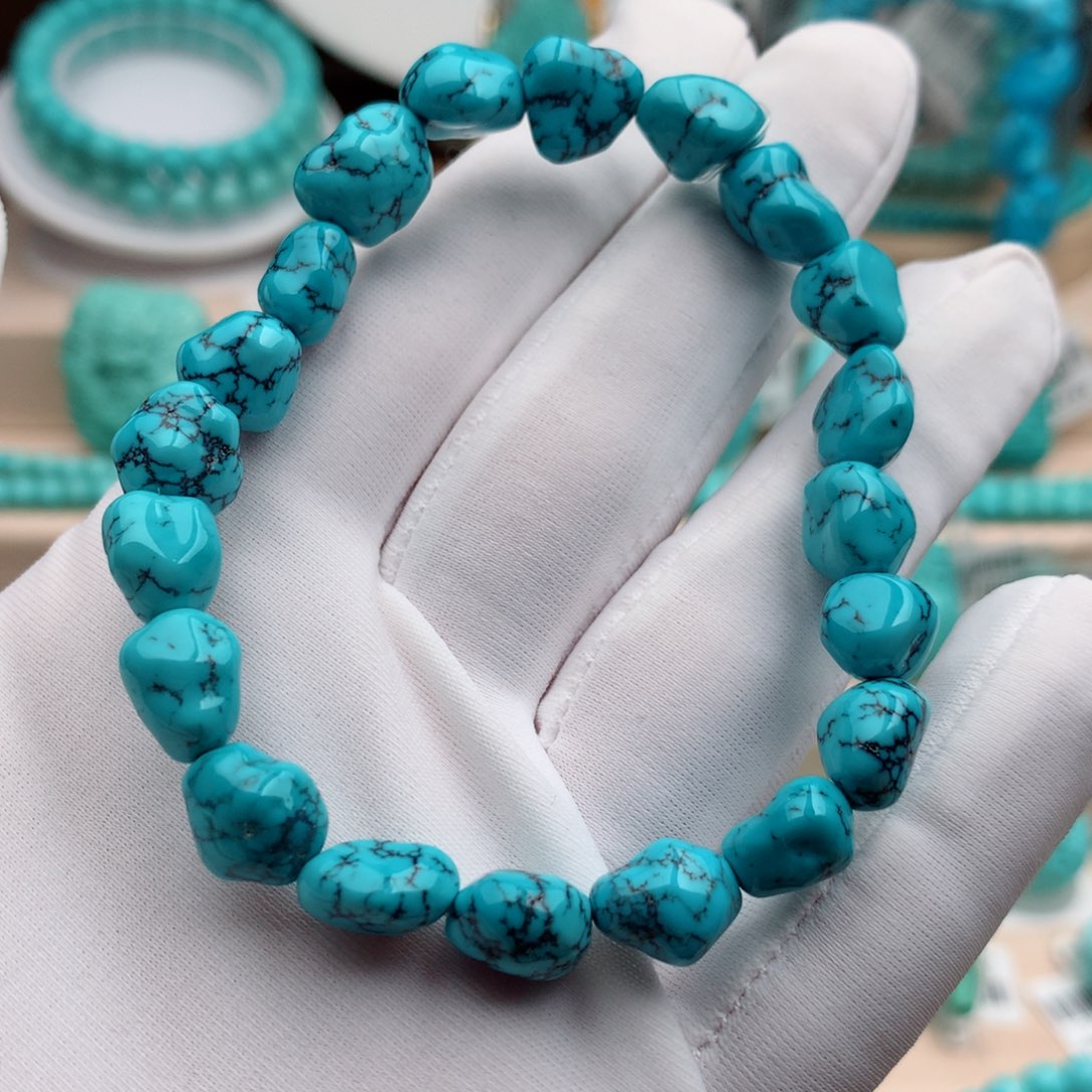 绿松石珠宝奇石未镶嵌8mm