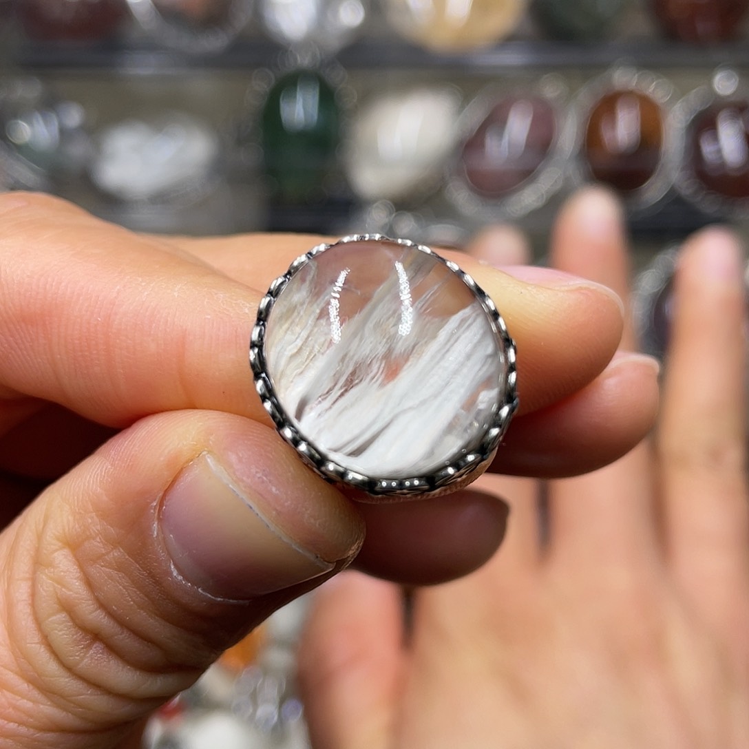 【闪购商品】水晶珠宝半成品银S925镶嵌戒指