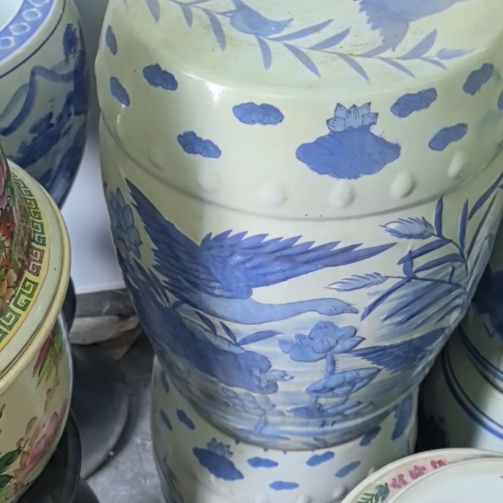 无铅玻璃随**欲瓷器花盆两个包邮