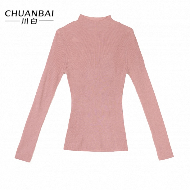 CHUANBAI 超细精仿羊绒羊毛纯色轻奢时尚长袖针织衫