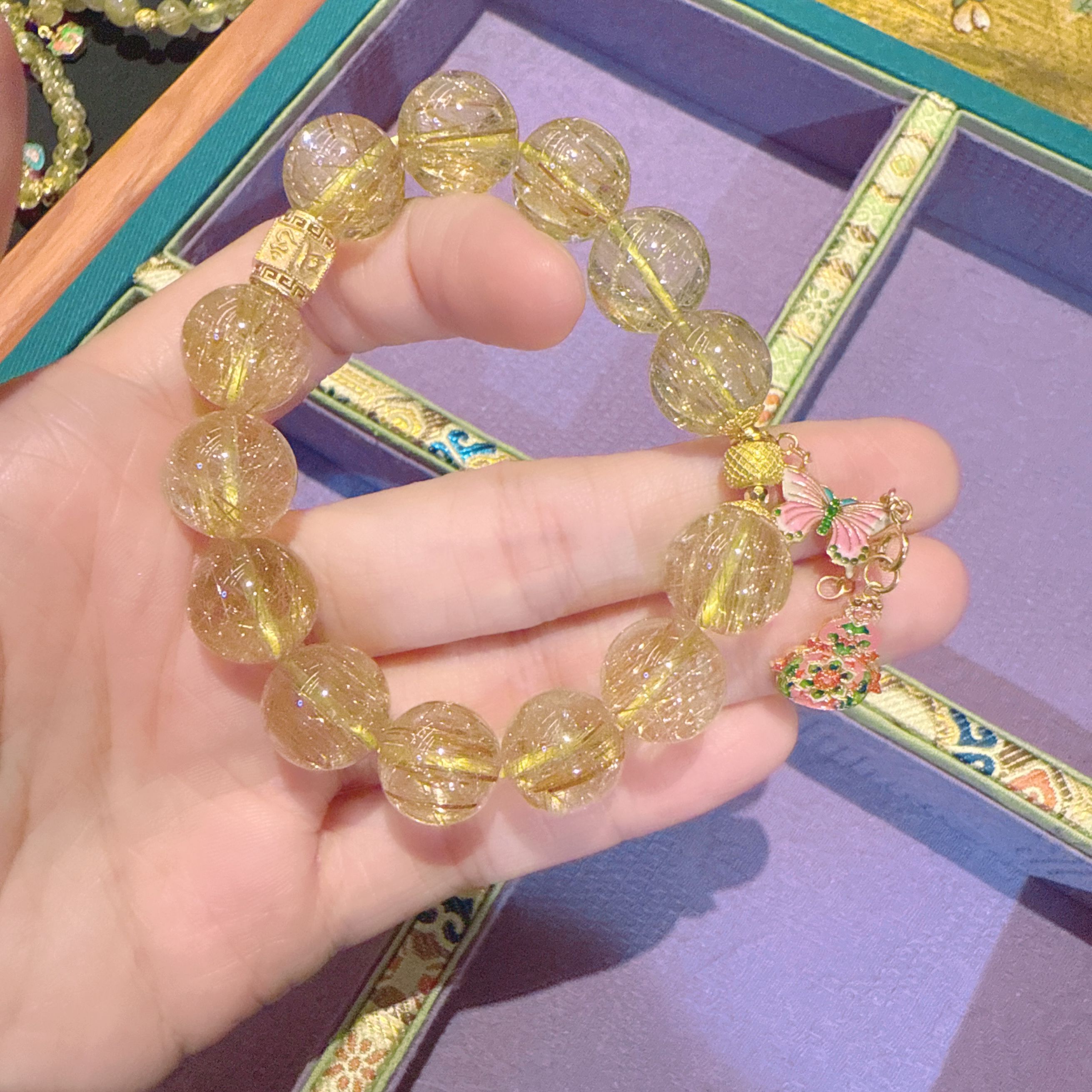 A50未镶嵌金发晶手串5215