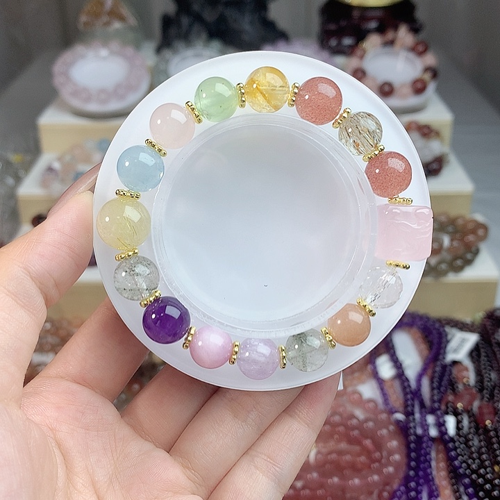未镶嵌手链水晶高品质蹲板10mm