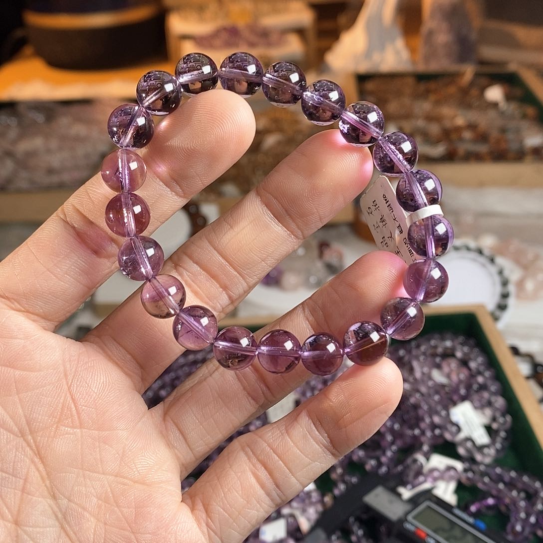 水晶手链未镶嵌8mm巴西紫水晶