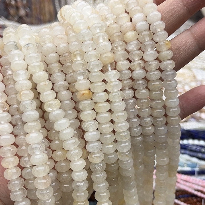 未镶嵌玛瑙/玉髓珠宝半成品一条8mm左右黄胶花算盘珠