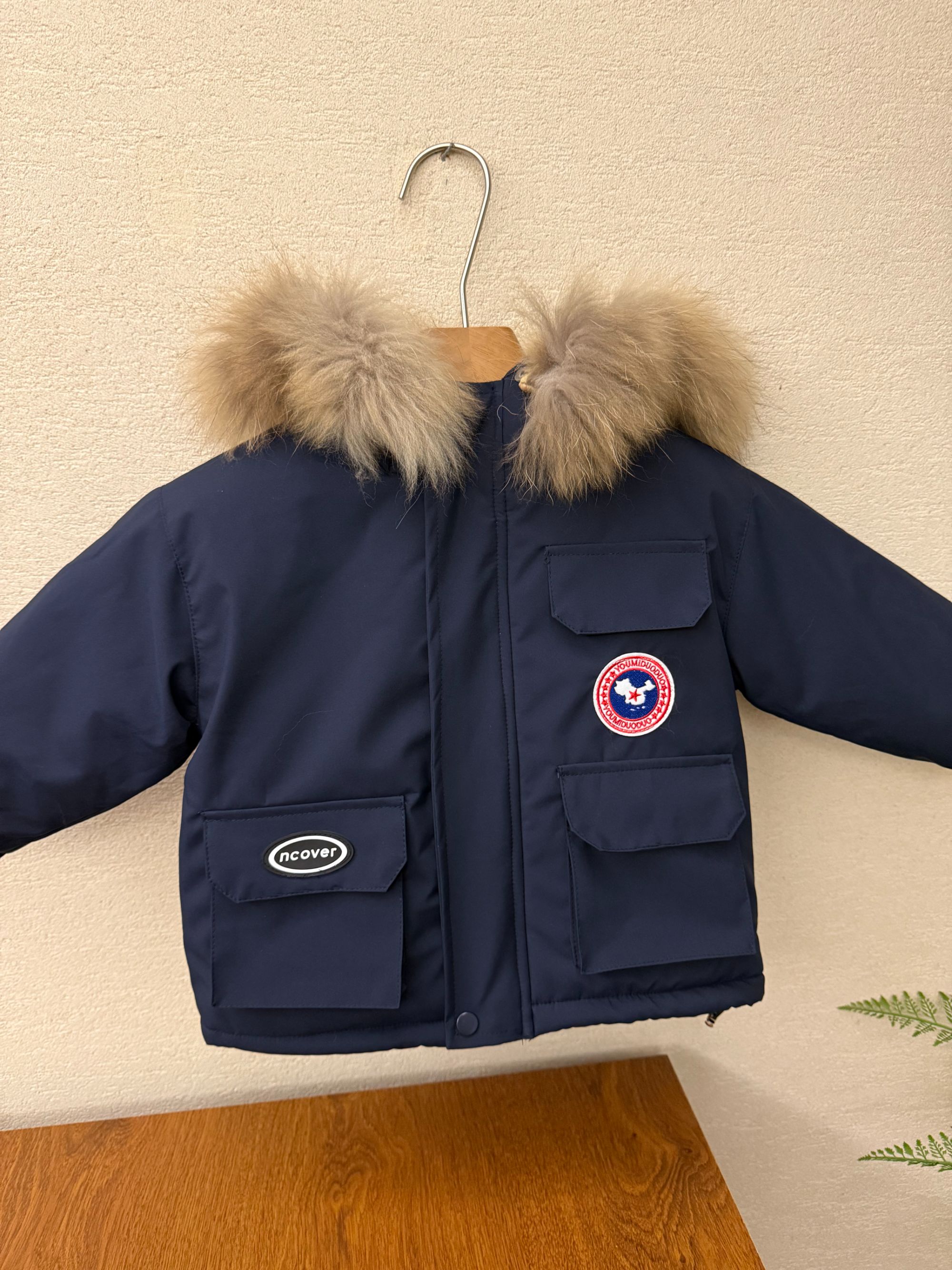 【毛领派克】2025儿童冬季加绒连帽派克毛领可拆卸韩版外套潮