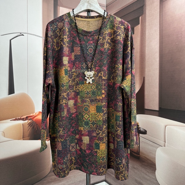 法式正品原版长袖T恤宽松女2025秋季新款打底衫时尚圆领显瘦上衣