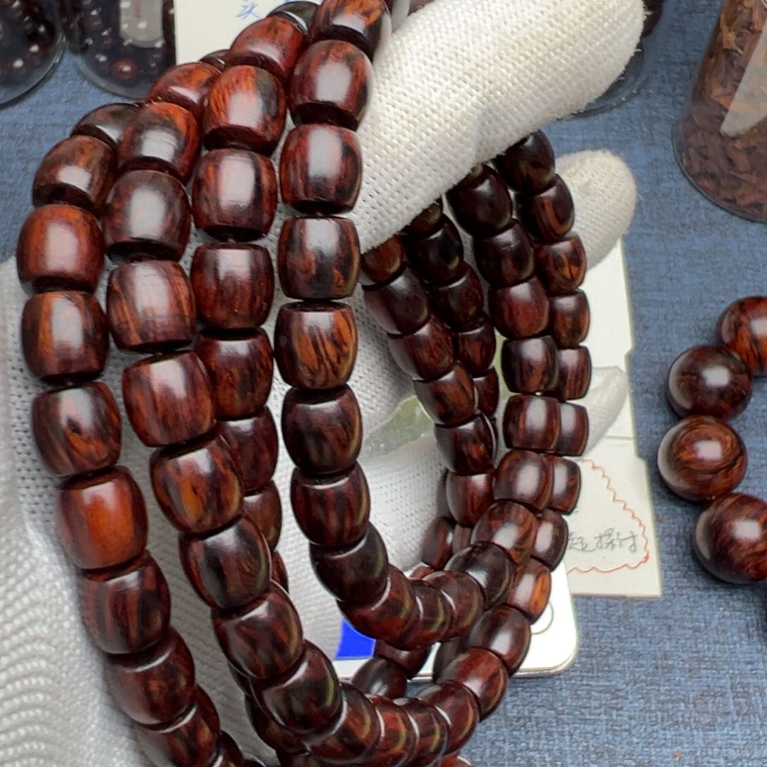 木冻**?海南红降花梨公8×8直切108黑金满火焰纹