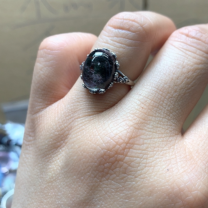 水晶水晶戒指银S925镶嵌