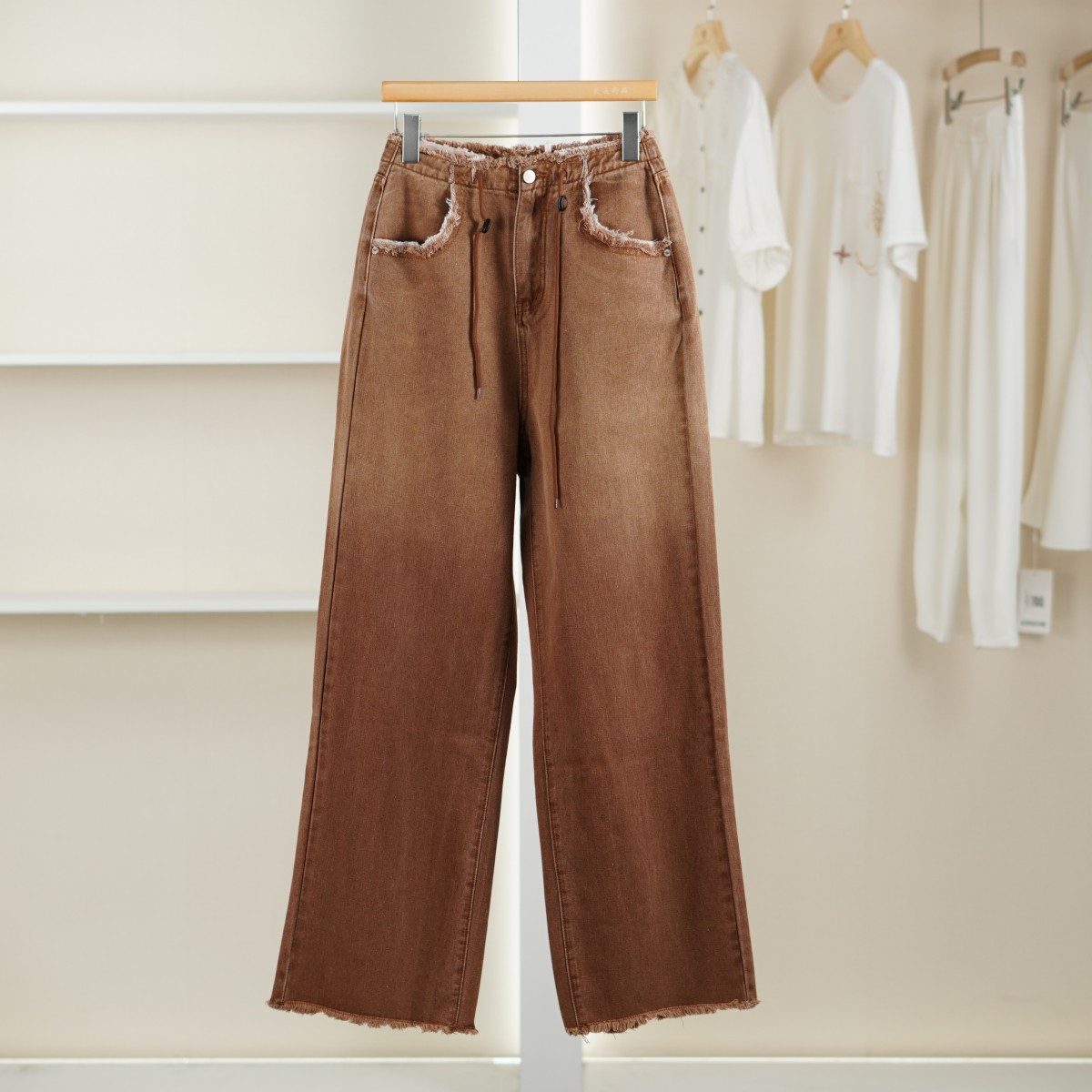 麦迪尚品【文M】511051080 春秋时尚渐变系带牛仔裤折扣撤柜女装