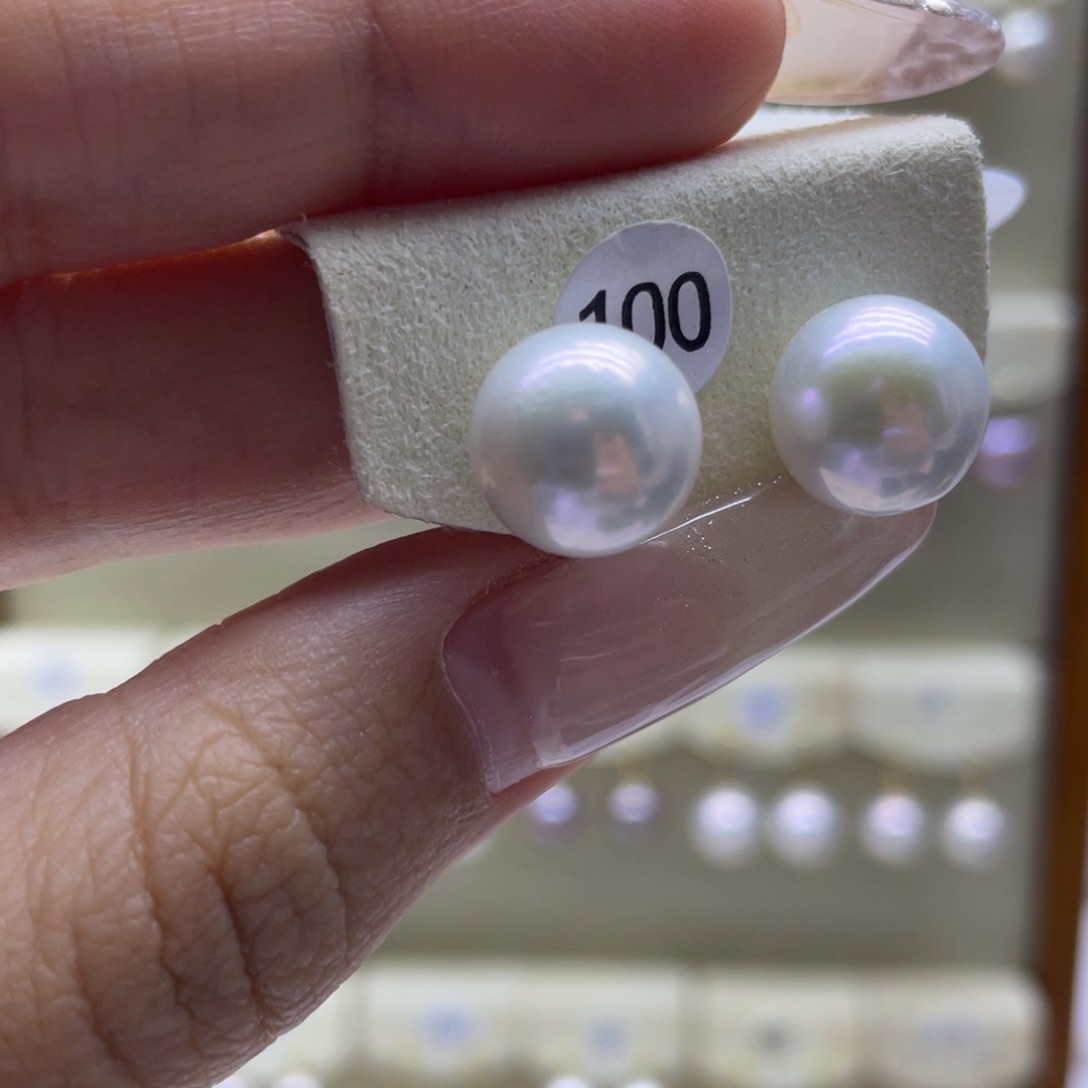 淡水珍珠耳饰18K金镶嵌